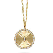 Textured Diamond Disc Pendant